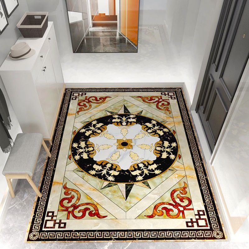 Tapis d'intérieur moderne de couleur claire, imprimé marbré en Polyester, facile d'entretien, pour la décoration de la maison