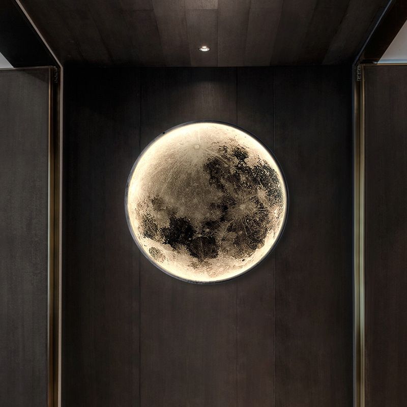 Modern Style Wall Light Sconce Creative Moon-shaped Wall Light Fixture for Bedroom