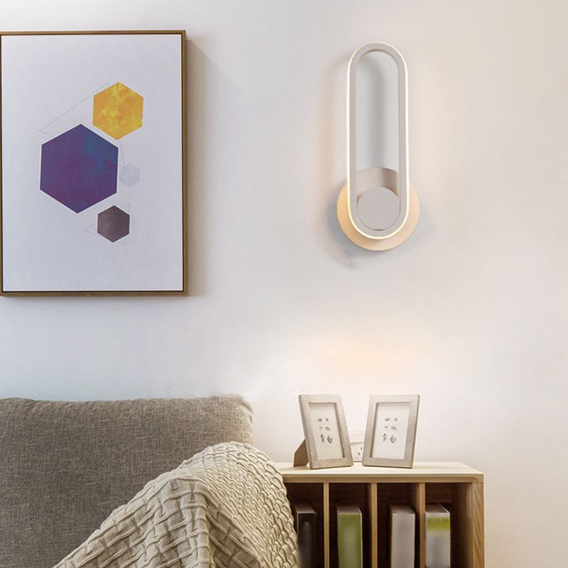 Oval Metal Wall Sconce Modern Style 1- Light Wall Mount Lighting