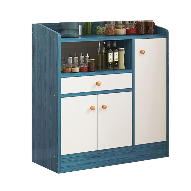 Modern Knobs Side Cabinet Rectangle Wood Storage Cabinet with Drawer