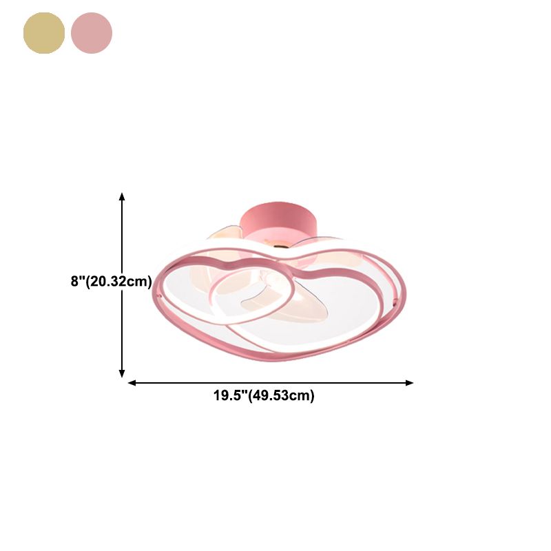 Simple Ceiling Fan Light Modern Multi-Light LED Ceiling Mount Lamp for Bedroom