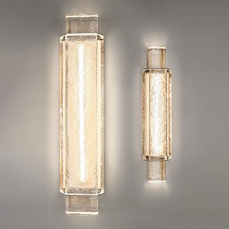 Contemporary Glass Wall Sconce 1-Light Wall Mounted Lamp for Living Room