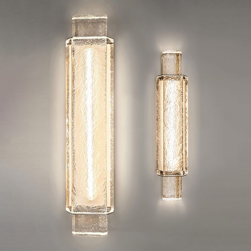 Contemporary Glass Wall Sconce 1-Light Wall Mounted Lamp for Living Room