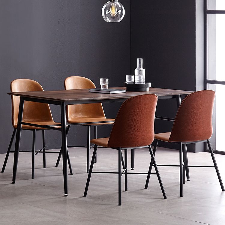Chaise de style contemporain, chaises d'appoint sans accoudoirs avec pieds en métal pour cuisine
