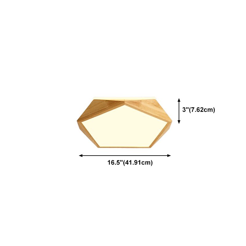 Wooden Flush Mount Ceiling Lighting Fixture Modern LED Ceiling Light for Bedroom