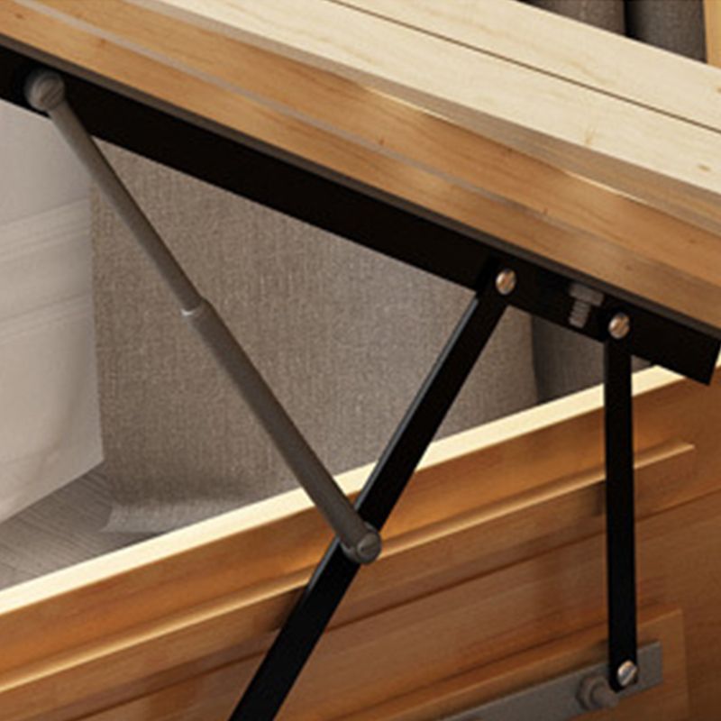 84.65 inch Wide Traditional Panel Bed Rubberwood Bed Frame with Headboard