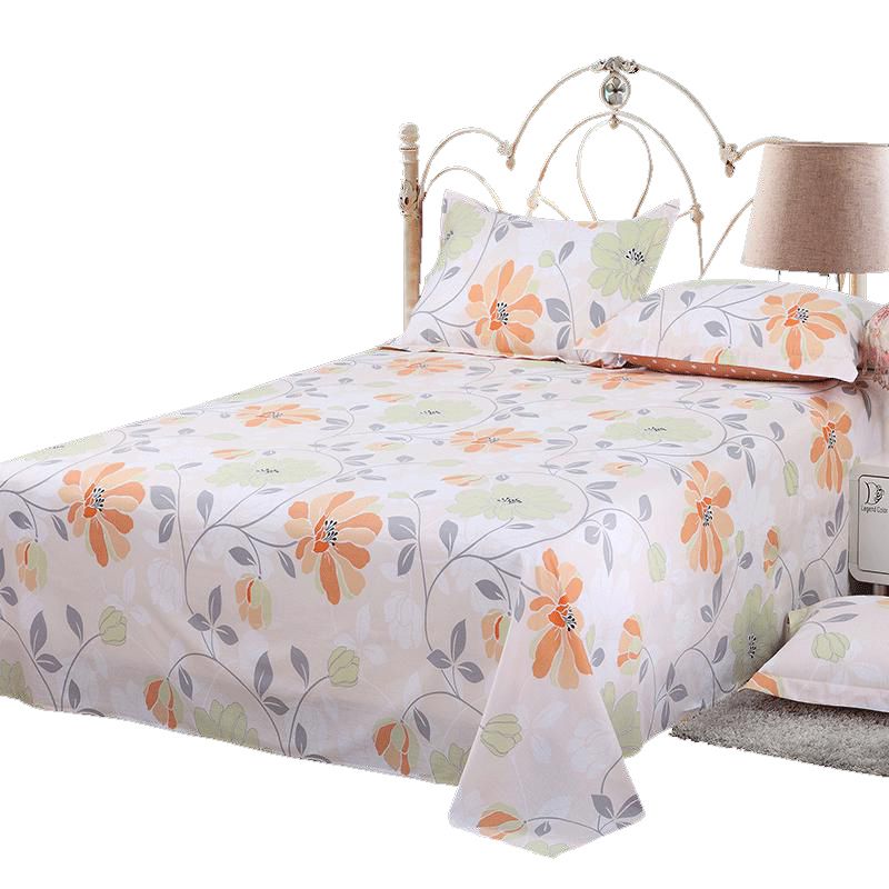 Sheet Set Cotton Floral Printed Breathable Super Soft Wrinkle Resistant Bed Sheet Set