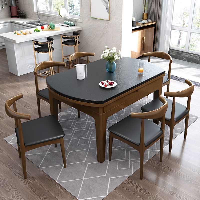 Modern Scalable Stone Dining Table Rubber Legs for Dining Room