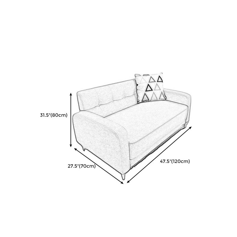 Pure Color Sofa Tufted Back Square Arm Sofa for Living Room  Home