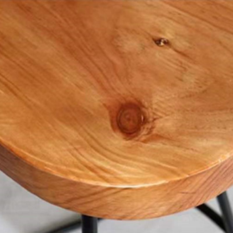 Industrial Style Bar Stool Wood Counter Bar Stool with Metal Legs for Home