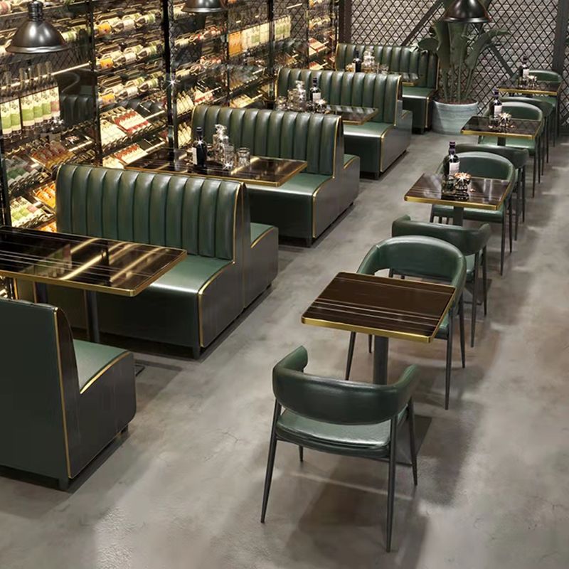 Industrial Style Dining Table Black Table with Metal Pedestal Base for Dining Room