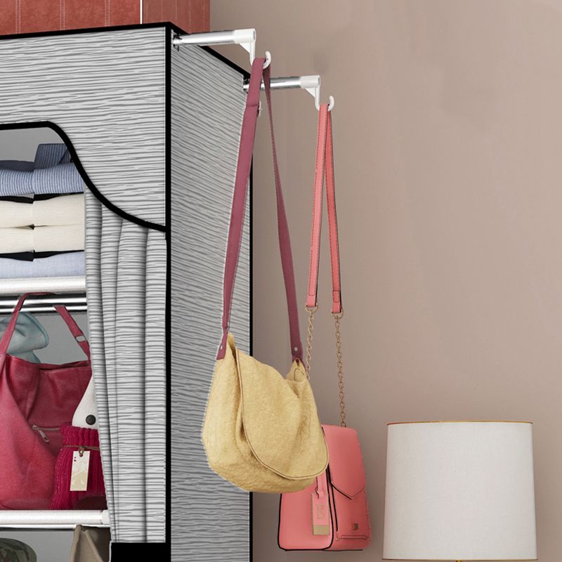 Steel Wardrobe Closet with Garment Rod Modern Wardrobe Armoire