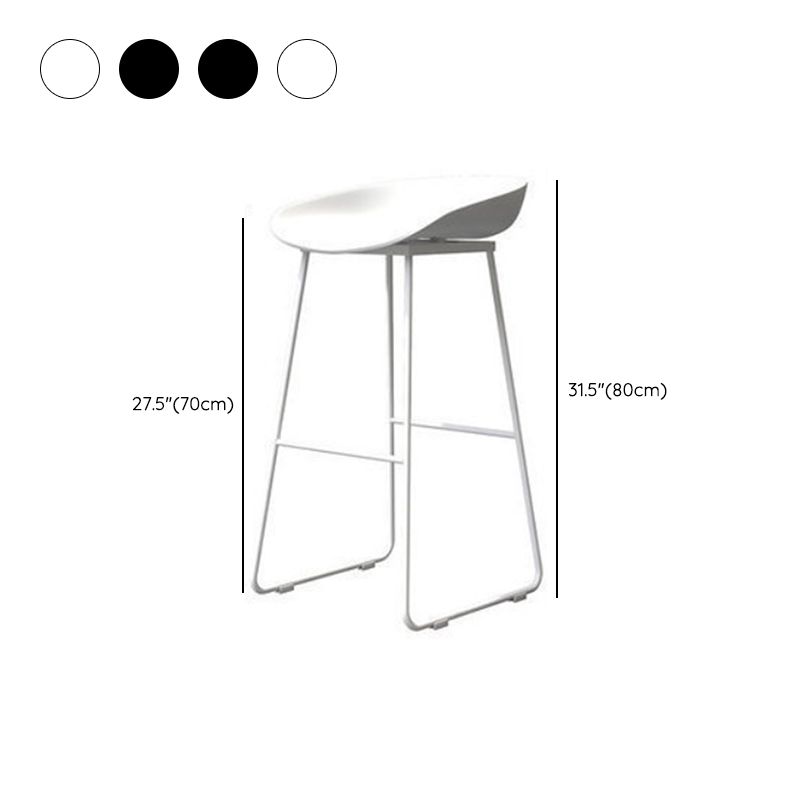 Modern Backrest Counter Stool Iron Cafe Bar Stool with Acrylic Seat