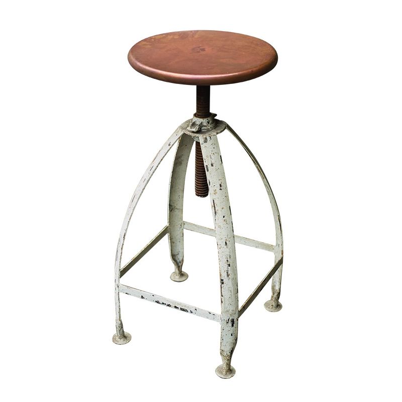 Industrial Adjustable Height Iron Bar Stool 33-inch Round Bristol Bar Stool, 1 Piece