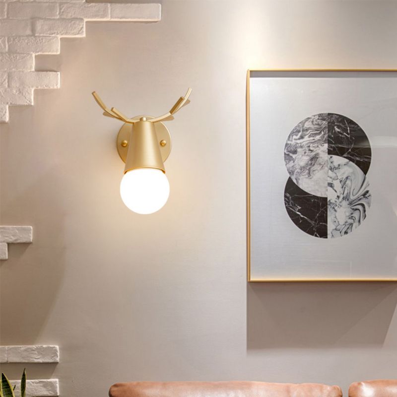 Modern Metal Wall Sconce Antler Shape Wall Light for Bedroom