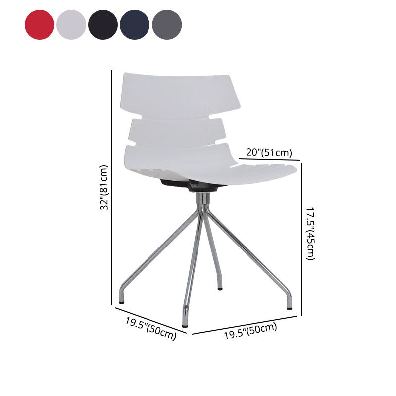 Silla lateral de plástico contemporánea Silla de comedor con respaldo sólido para restaurante