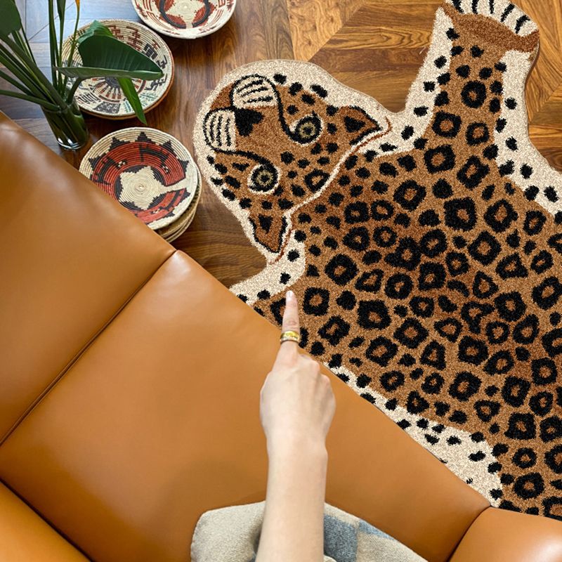 Nieuwe luipaard Gedrukt Trug Polyester binnen Tapijt Non-slip ruggebied Tapijt voor woonkamer