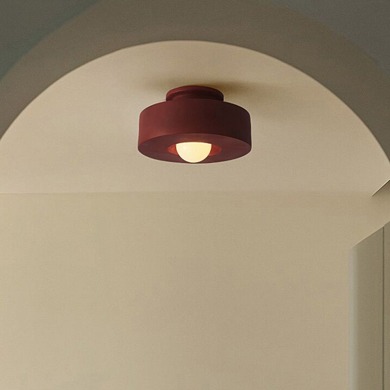 Drum Shape LED Ceiling Flush Contemporary 1 - Light Flush Mount