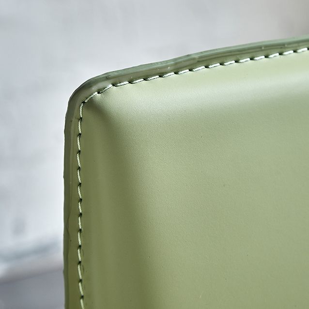 Leather Armless Dining Chairs Home Upholstered Side Chairs with Metal Legs