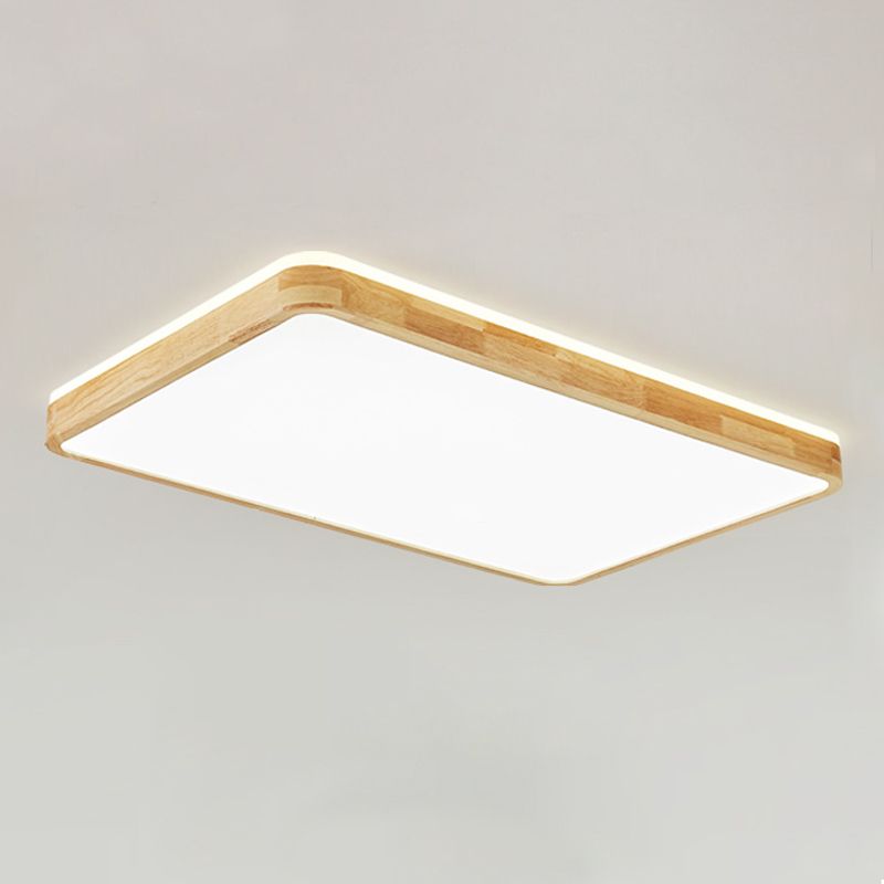 Geometrievorm LED-plafondlamp Modern hout 1-lichts inbouw voor slaapkamergang