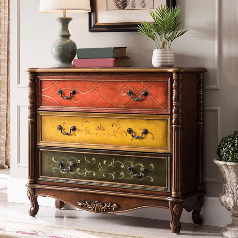 Industrial Chest with Drawers and Cabriole Legs in Distressed Wood