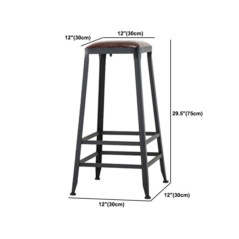 Industrial Bar Stool Wooden Counter Bar Stool with Metal Legs for Home
