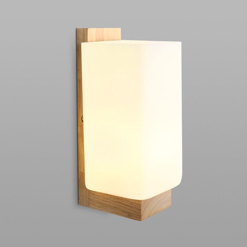 Color de registro apliques de pared individual en moderna luz de pared rectangular de madera de estilo conciso para dormitorio
