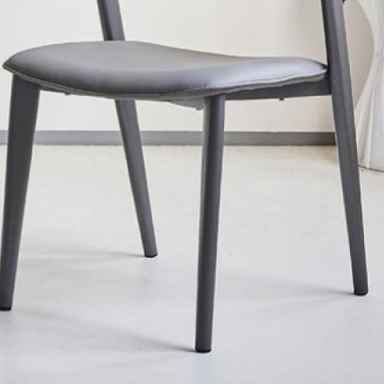 Dining Room Upholstered Chair Home Open Back Faux Leather Dining Chair