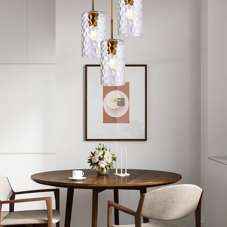 Flipped Glaszylindrische Tropfenlampe Minimalist 1 Glühmessing -Pendelleuchte