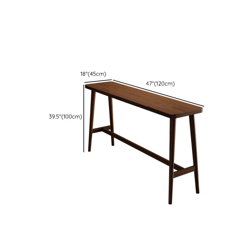 Contemporary Style Rectangle Solid Wood Bar Stool Table for Living Room