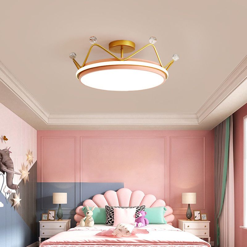 Corona semifulto monte leggero macaron nordico macarfull a soffitto metallico per la camera da letto per bambini