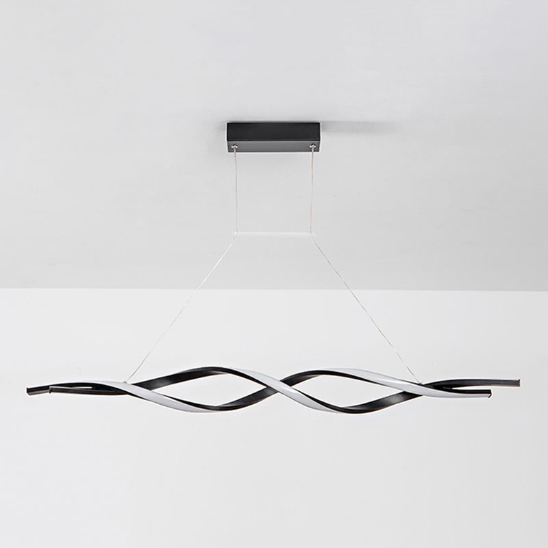 Modern Linear Chandelier Lights LED Island Pendant Lighting for Living Room Dining Room