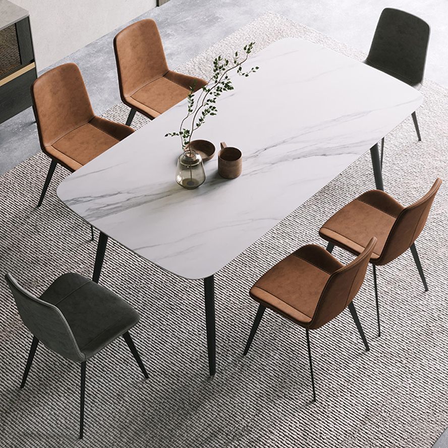 Simple Home Sintered Stone Dining Table Rectangle Shape Dining Table with 4 Legs Base