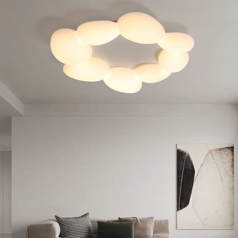 Nordic Flush Mount Plastic LED Ceiling Light Fixture for Bedroom