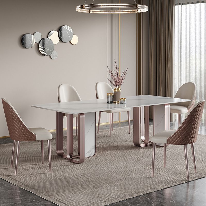 Luxury Sintered Stone Dining Set 1/2/5/6/7 Pieces Rectangle Dining Table with Chairs