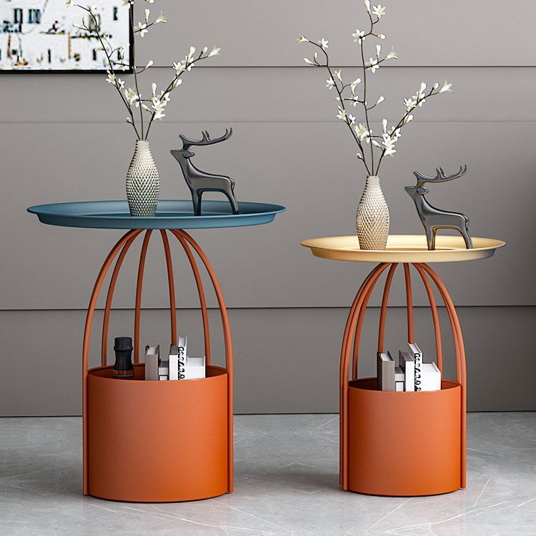 Mid-Century Modern Pedestal Coffee Table Iron Coffee Cocktail Table for Home