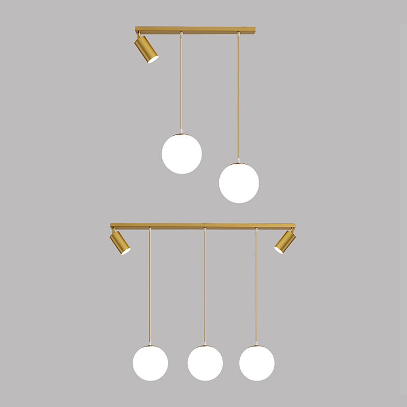 Kogelcluster hanger Modern Opaline Glass Restaurant Hanglamp met spotlight