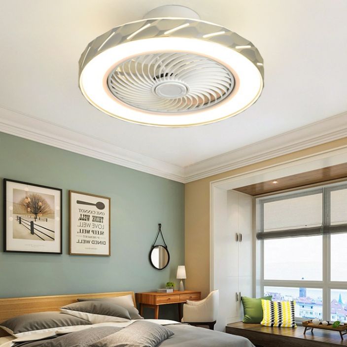Minimalismus trommelförmige Flush Mount Deckenventilator Metal