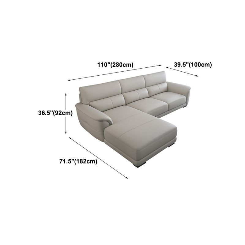 Nordic Style Leather Upholstery Sofa Bed with Inverted Armrest Cushioning