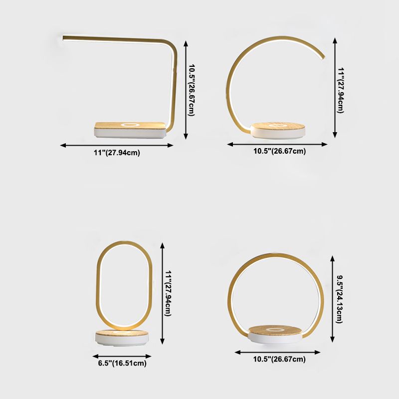 1 Light Linear Table Lamp Modern Led Table Lamps Metal Nightstand Lamps