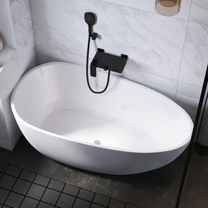 Antique Finish Soaking Bathtub Back to Wall Oval Modern Bath Tub
