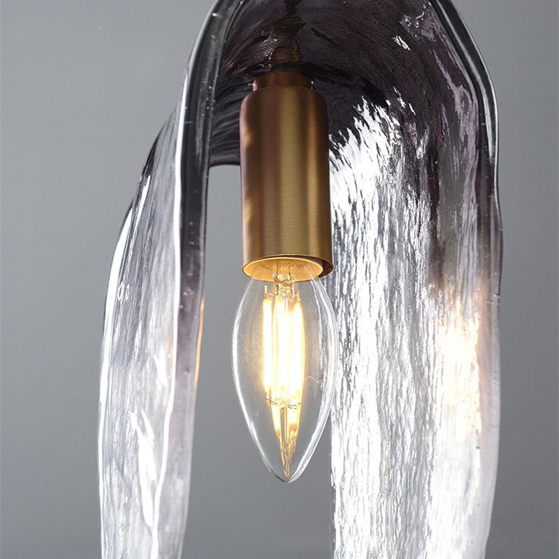 One-Light Unique Shape Cafe Hanging Light  Contemporary Gray Glass Drop Pendant