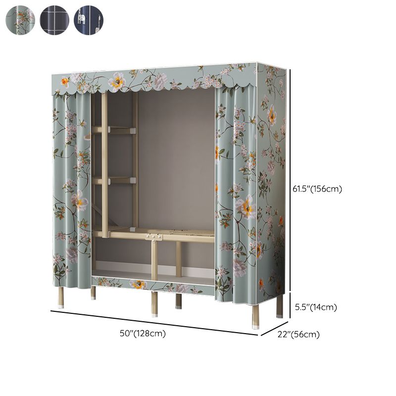 Modern Wardrobe Armoire with Legs Steel Wardrobe Cabinet with Shelves