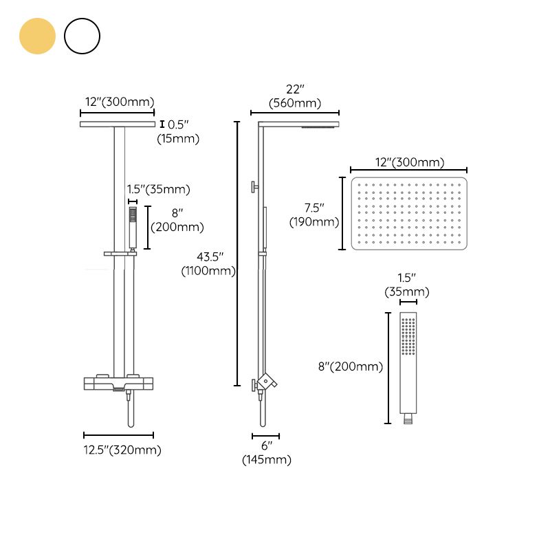 Constant Temperature Shower Set Wall-mounted Rain Shower Set Pressurized Water Outlet