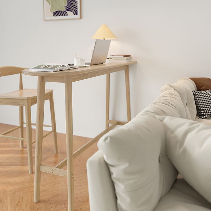 Modern Trestle Base Bar Table Set 1/2/3 Pcs Solid Wood Bar Table and Stools