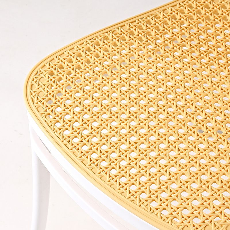 Contemporary Style Armless Chair Plastic Open Back Side Chair for Restaurant Bedroom