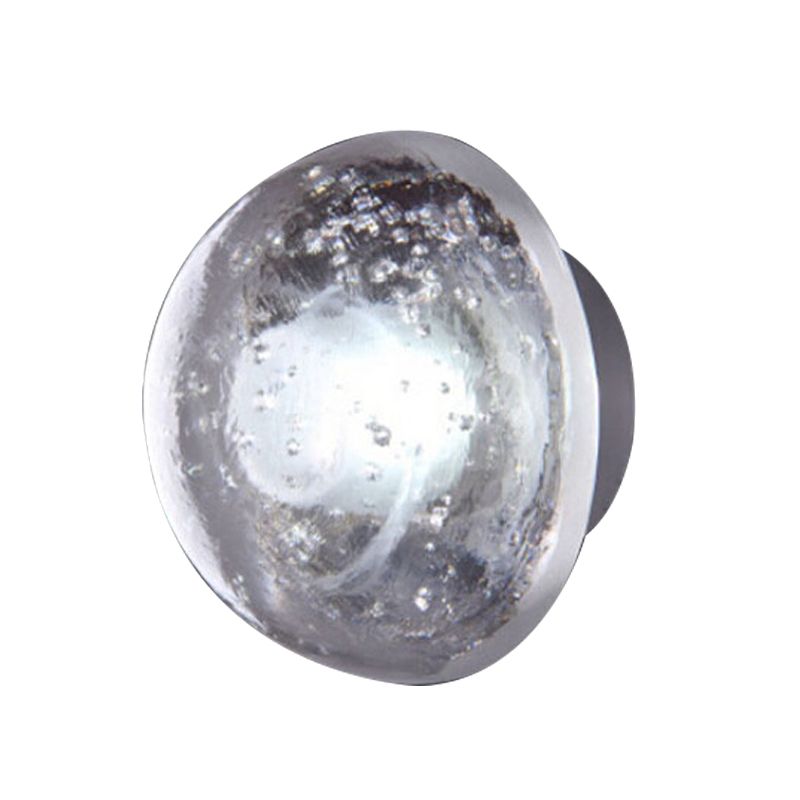 Single Bulb Wall Lamp Traditional Hemisphere Clear Bubble Crystal Sconce Light Fixture