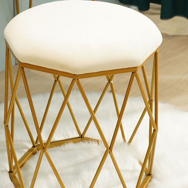 Solid Color Flannel Standard Stool Modern Simple Upholstered Stool