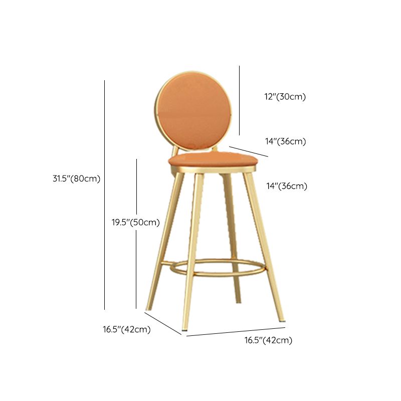 Leather Bar Stool Backrest Counter Stool for Bristol with Gold Frame
