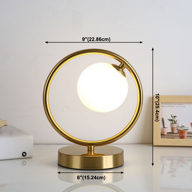 Lampade da tavolo Globe Lampade da comodino moderne in metallo a 1 luce in oro
